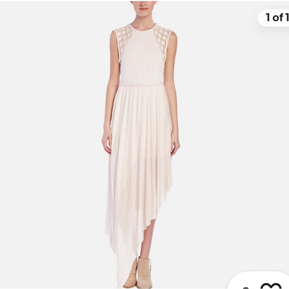 Free People Cream Asymmetrical Dress